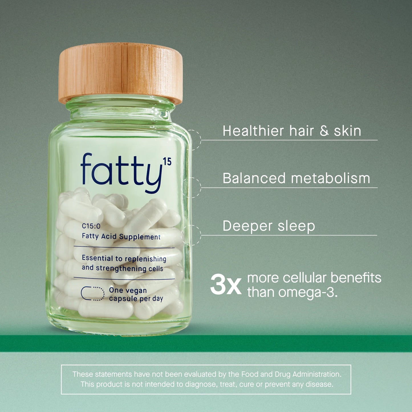 Fatty15 Healthy Aging Supplement- 90 Vegan 100mg capsules